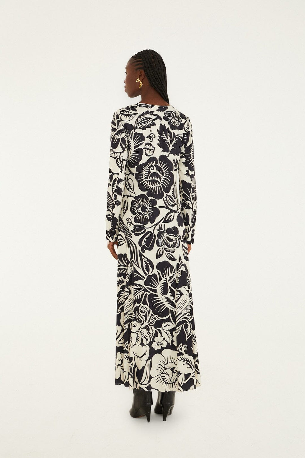 Off-White Cashews And Birds Lenzing™ Ecovero™ Viscose Maxi Dress