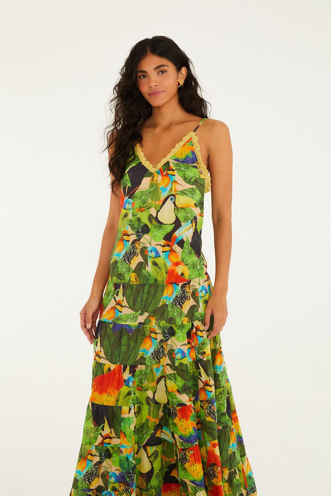 Bird Leaves Long Dress