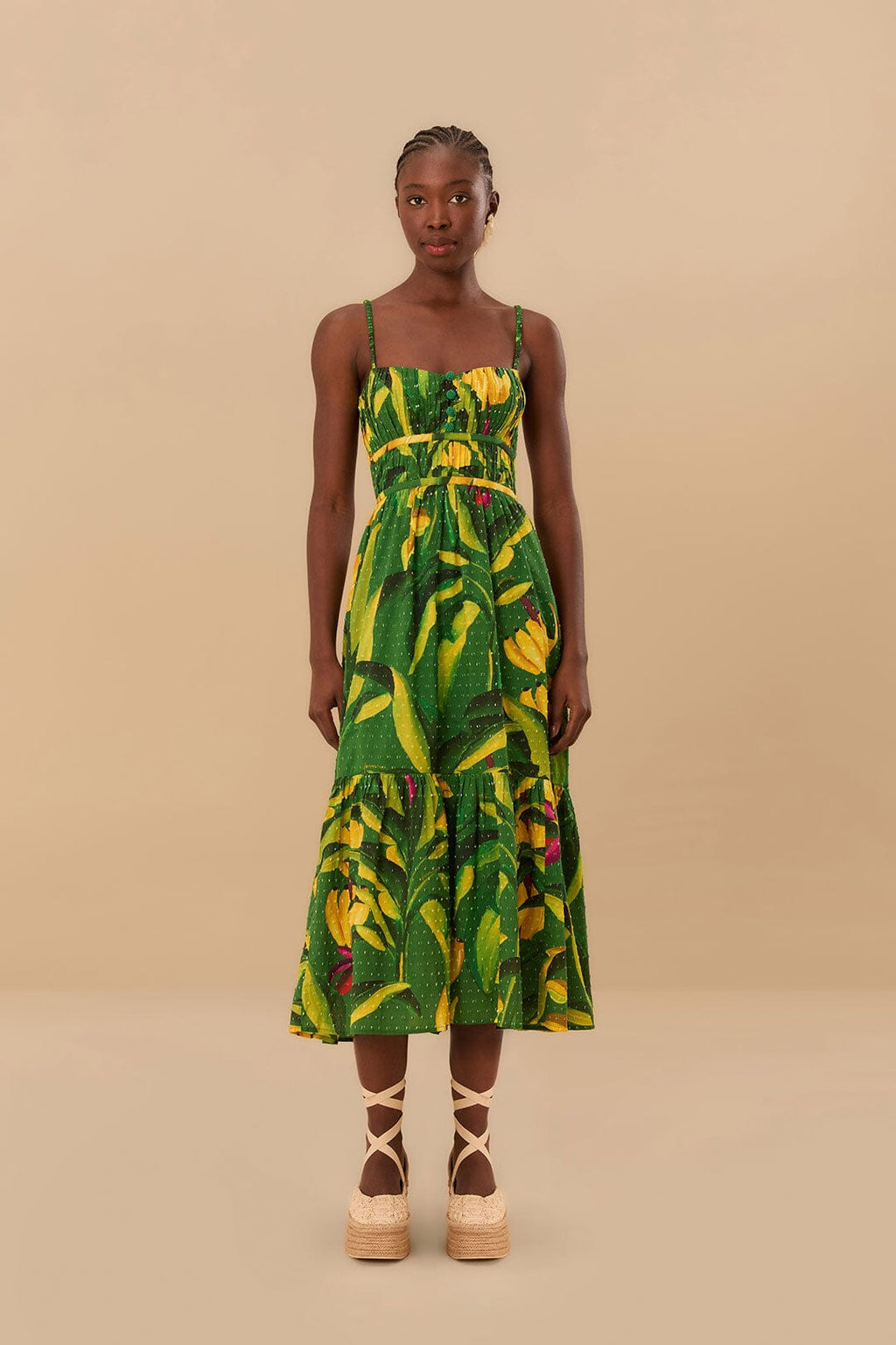Green Banana Aquarela Midi Dress