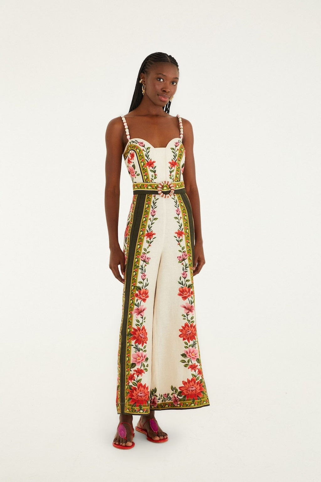 Sand Wonder Rio Sleeveless Euroflax™ Premium Linen Wide-Leg Jumpsuit