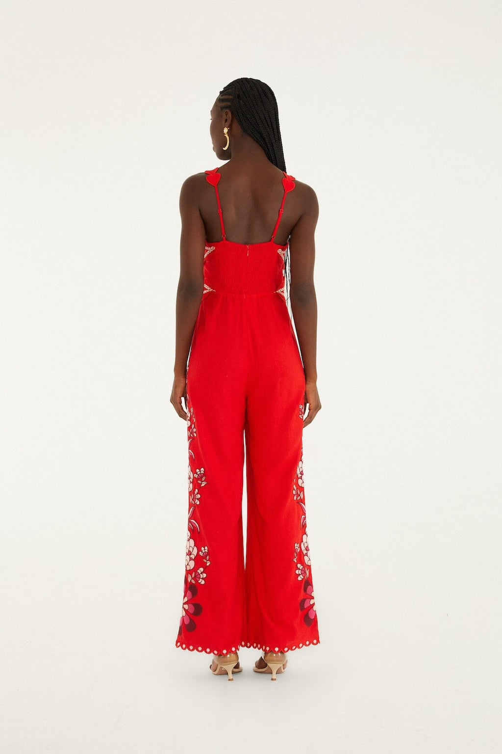 Pink Lovely Pineapples Embroidered Lenzing™ Ecovero™ Euroflax™ Jumpsuit