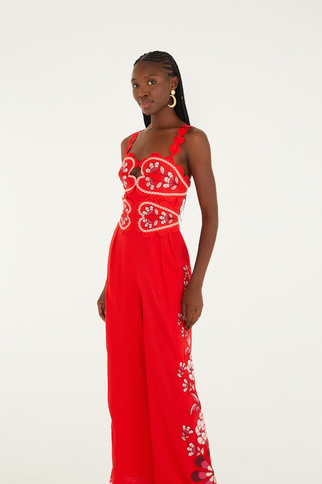 Pink Lovely Pineapples Embroidered Lenzing™ Ecovero™ Euroflax™ Jumpsuit