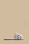 Silver Color Beads Flat Sandal