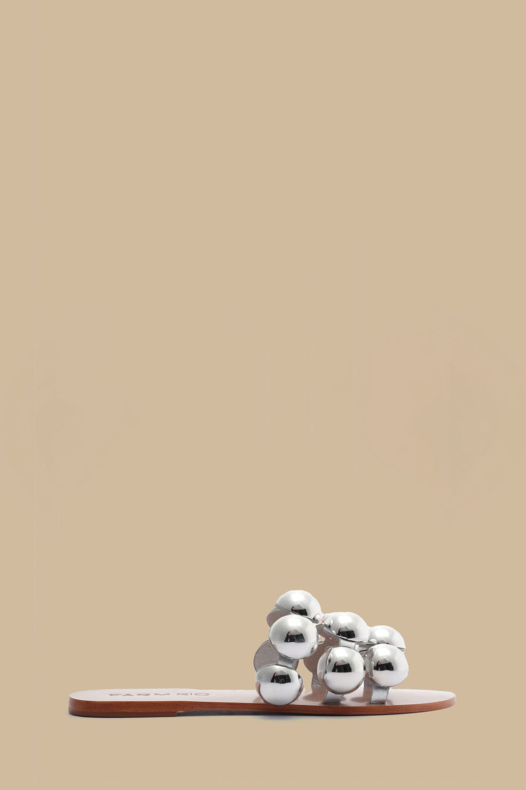 Silver Color Beads Flat Sandal