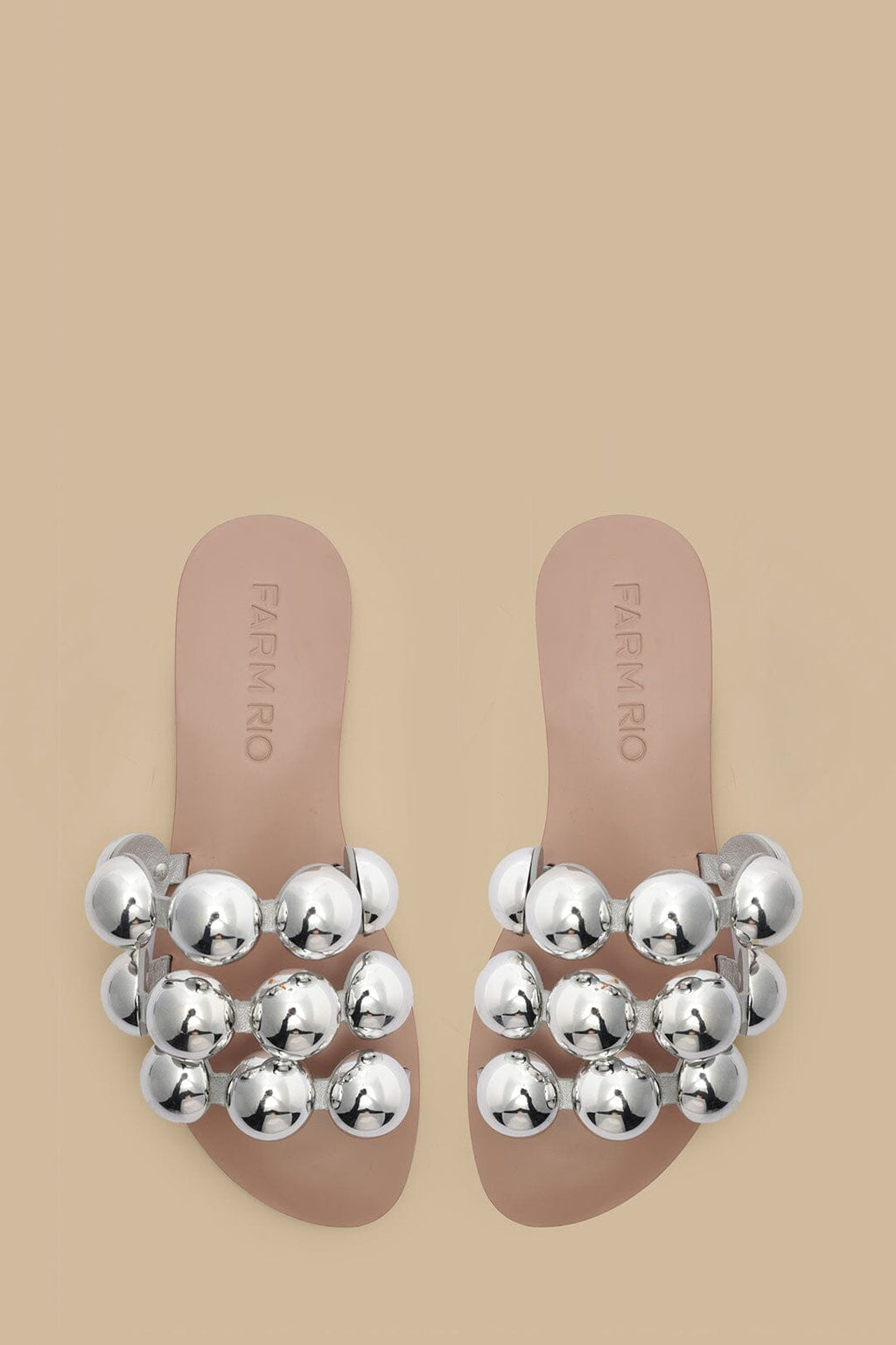 Silver Color Beads Flat Sandal