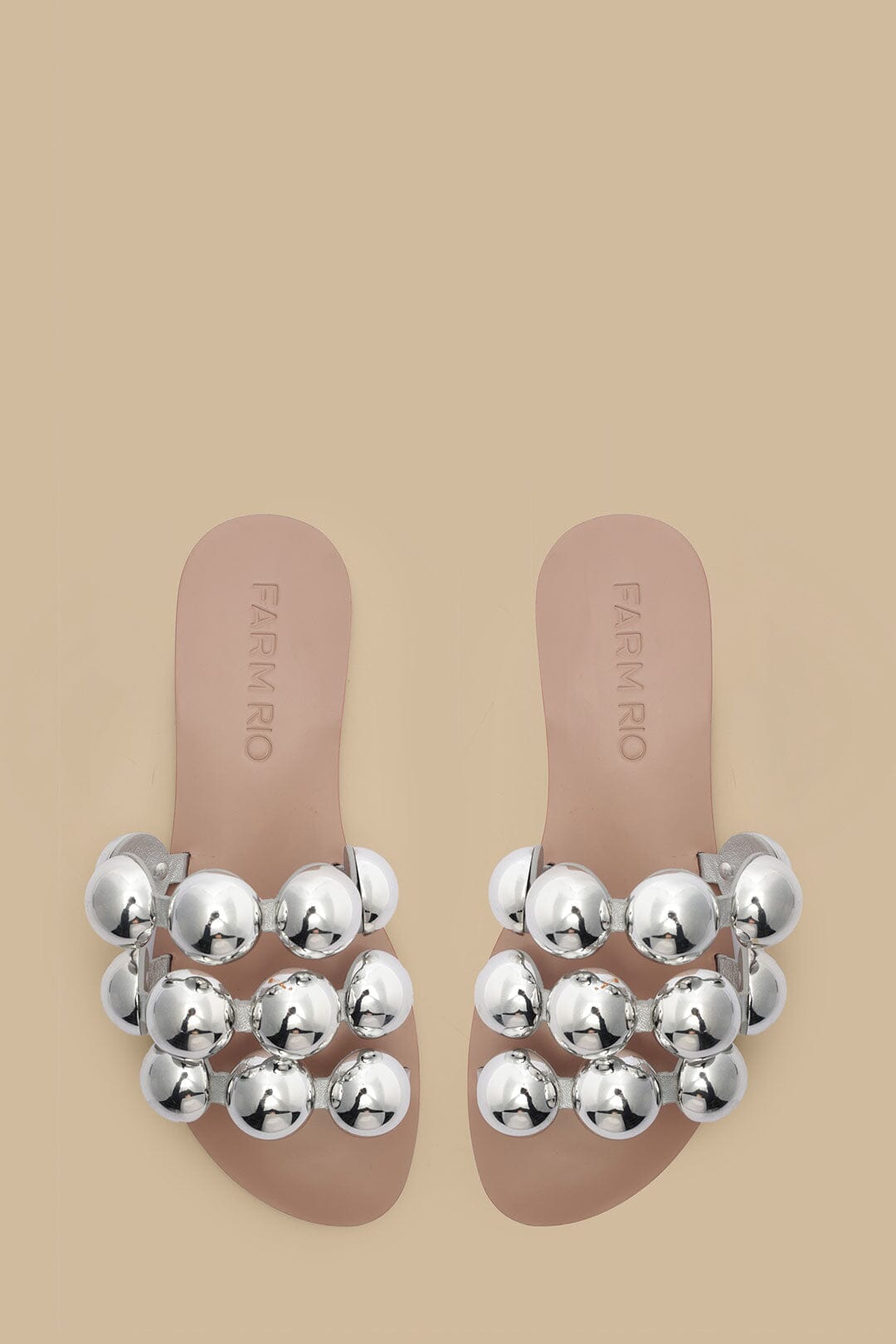 Silver Color Beads Flat Sandal