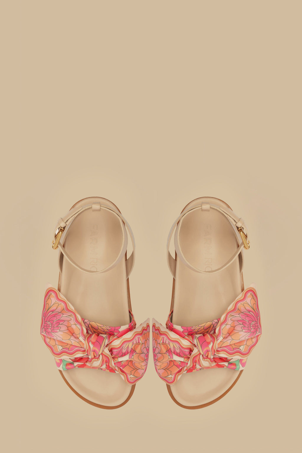 Beige Spring Affair Scarf Flat Sandal