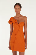 Orange Flower Euroflax™ Premium Linen Mini Dress