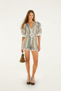 Off-White Fruit Beauty Euroflax™ Premium Linen Mini Cut Out Romper