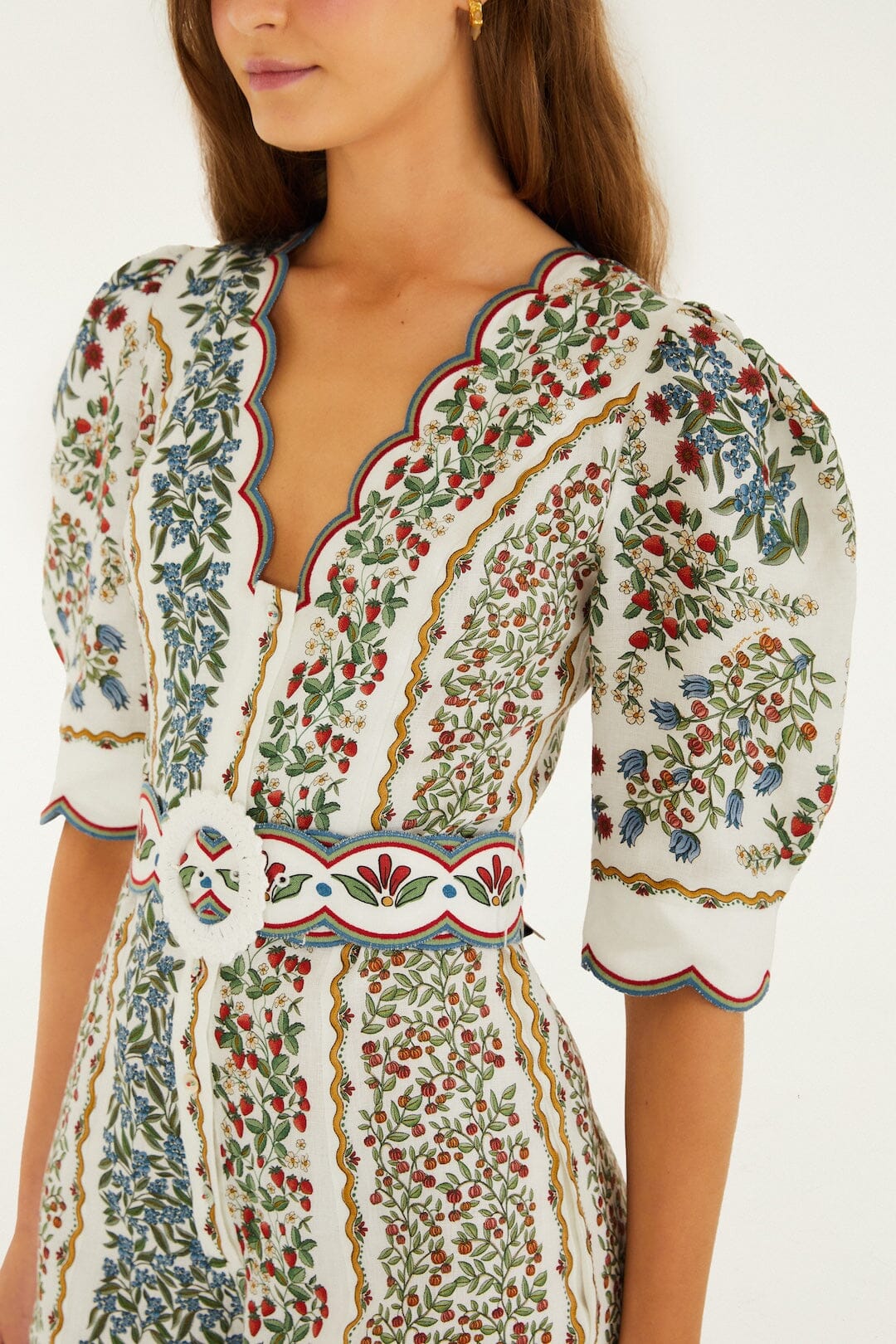 Off-White Fruit Beauty Euroflax™ Premium Linen Mini Cut Out Romper