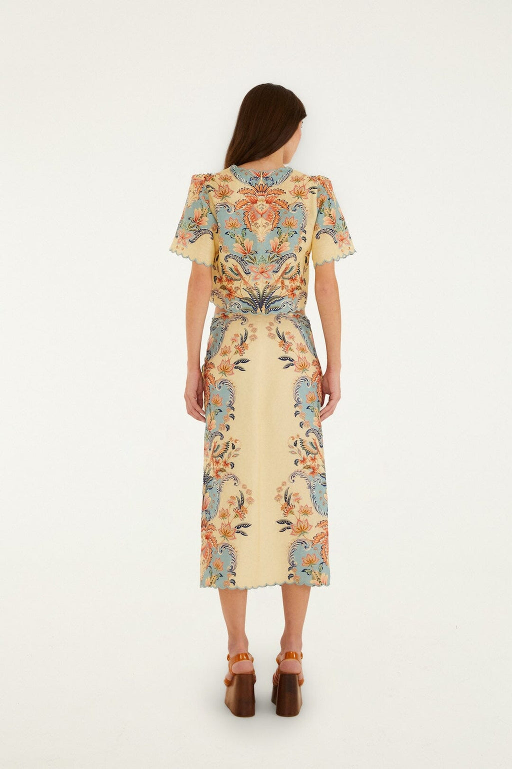 Butter Yellow Boho Beauty Euroflax™ Premium Linen Midi Skirt