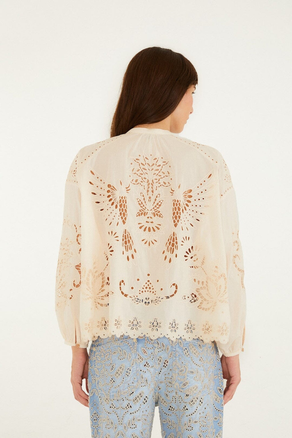 Soft Pink Artisanal Long Sleeve Blouse