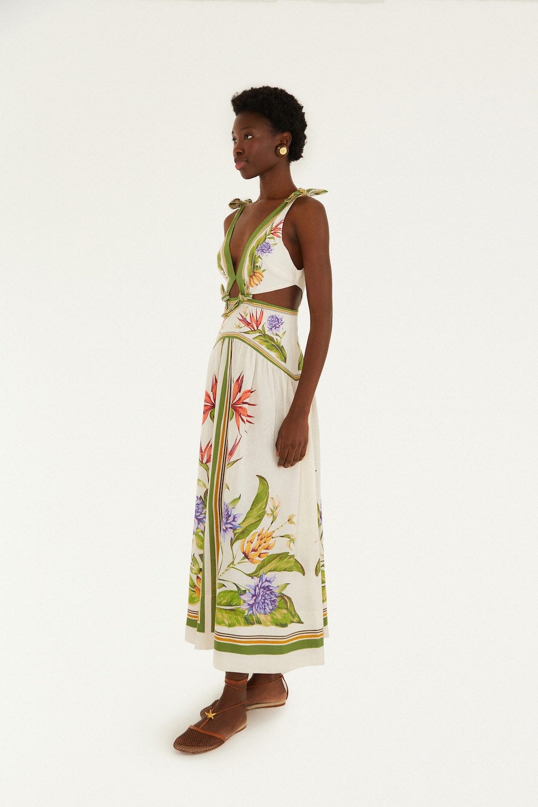 Sand Tropical Scarf Lenzing™ Ecovero™ Euroflax™ Maxi Dress