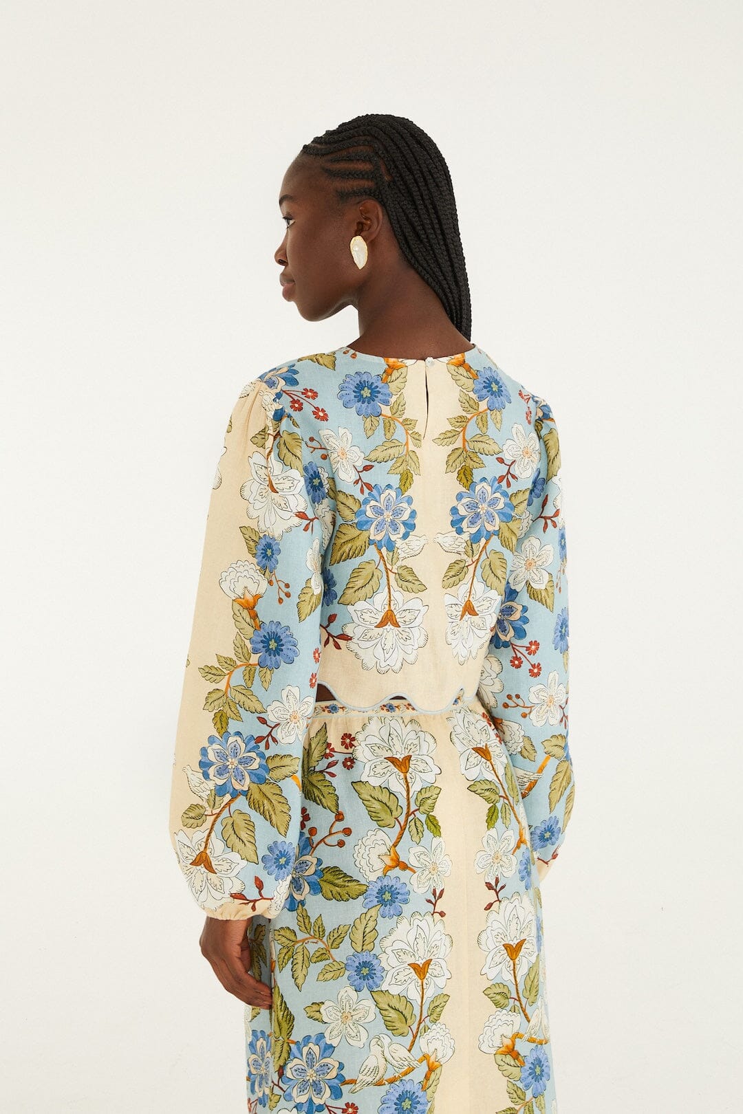 Green Garden Scarf Euroflax Premium Linen Blouse