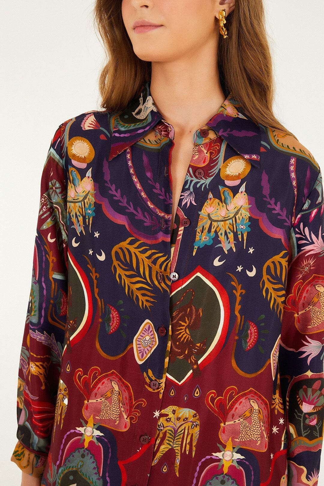 Multicolor Artsy Surreal Land Lenzing™ Ecovero™ Viscose Shirt