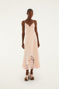 Pink Richelieu Euroflax Premium Linen Slip Midi Dress