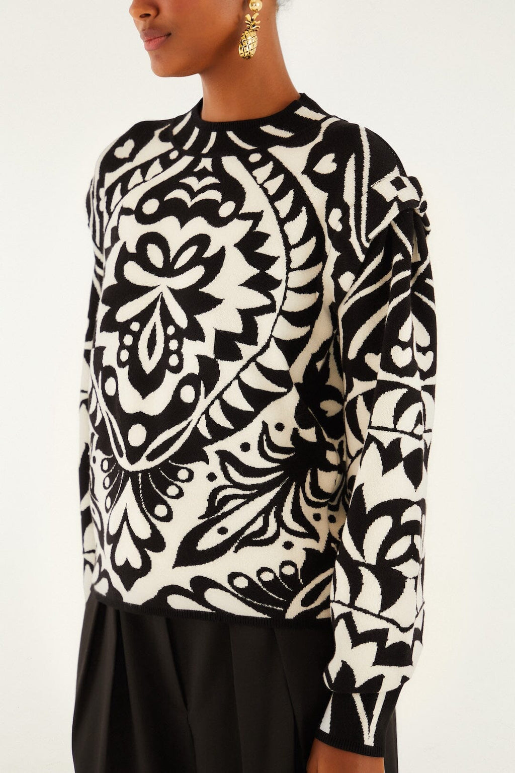 Black And White Pineapple Love Sweater