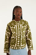 Green Palermo Pockets Quilted Jacket