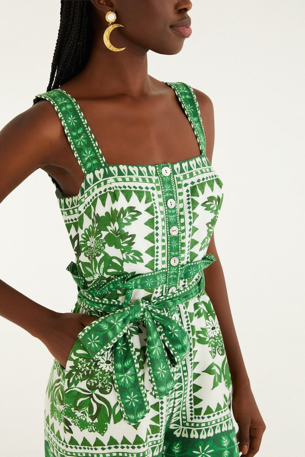 Green Flora Tapestry Lenzing™ Ecovero™ Euroflax™ Romper