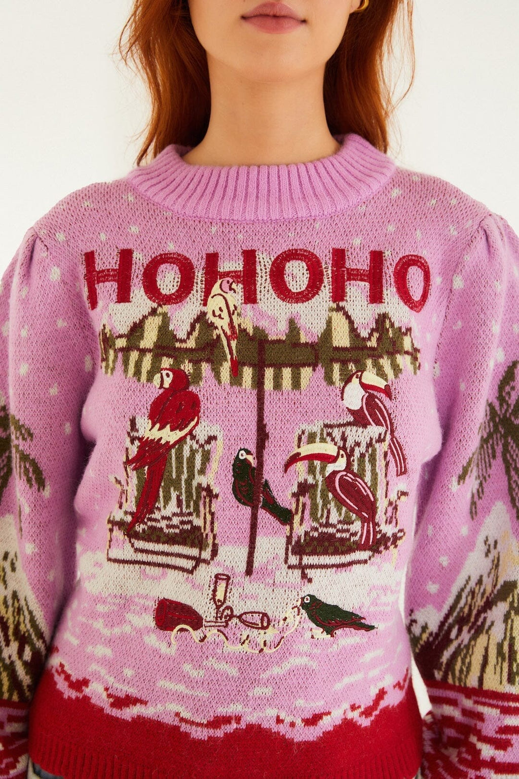 Pink From Sand To Snow Knit Sweater