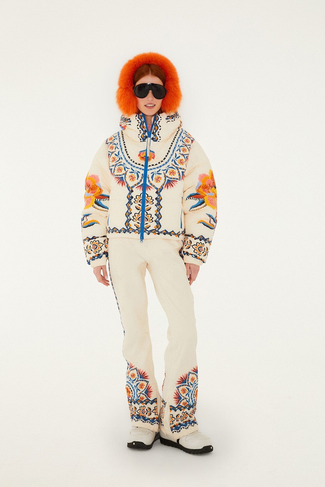 Off-White Lucy Floral Hooded Puffer Ski Jacket