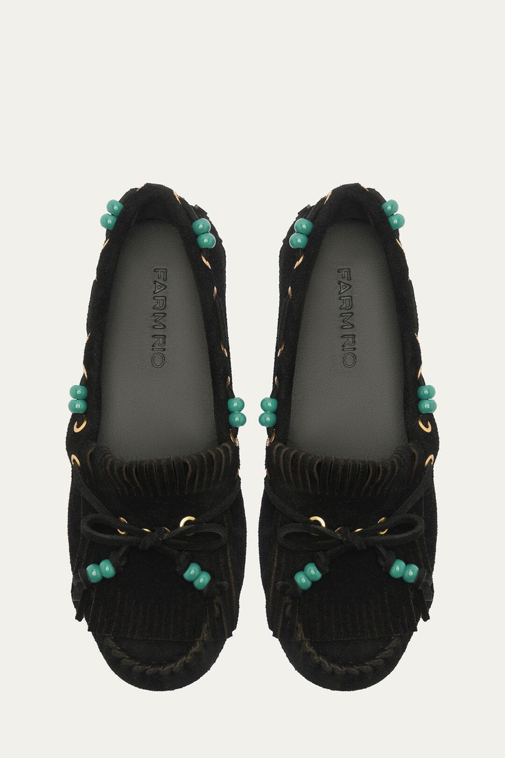 Black Fringe Suede Moccasin