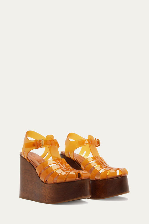 Beige Fisherman Jelly Wedge Sandal