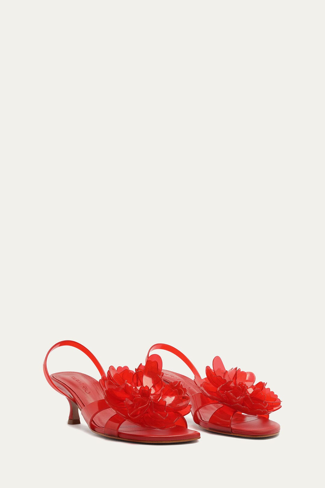 Red Flower Jelly Heeled Sandal