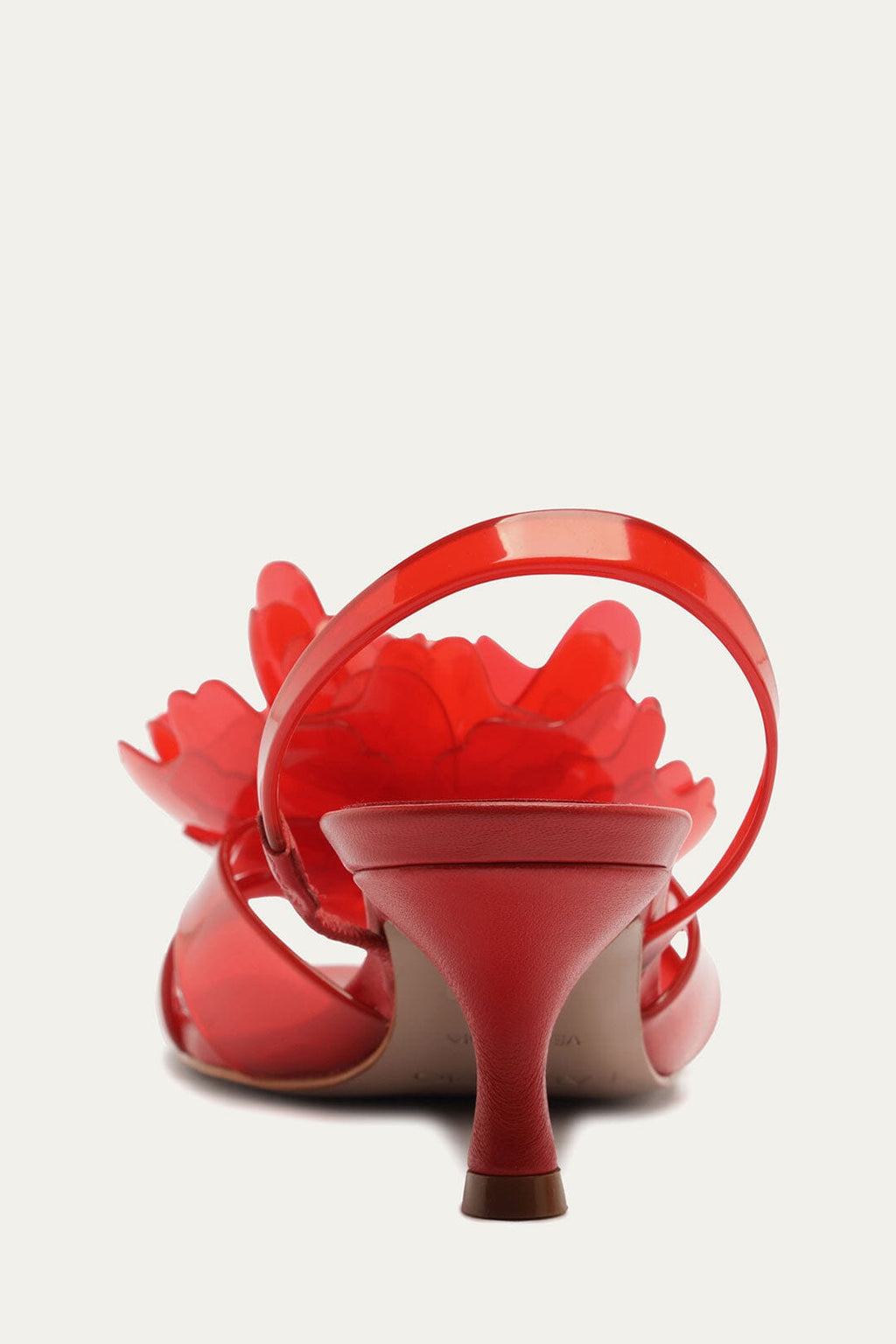 Red Flower Jelly Heeled Sandal