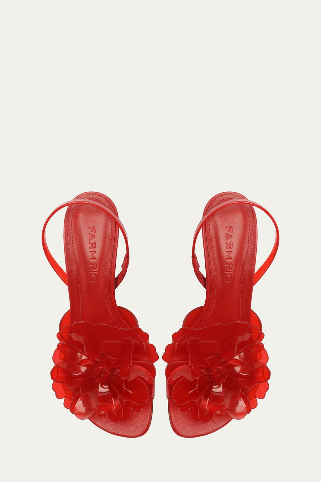 Red Flower Jelly Heeled Sandal