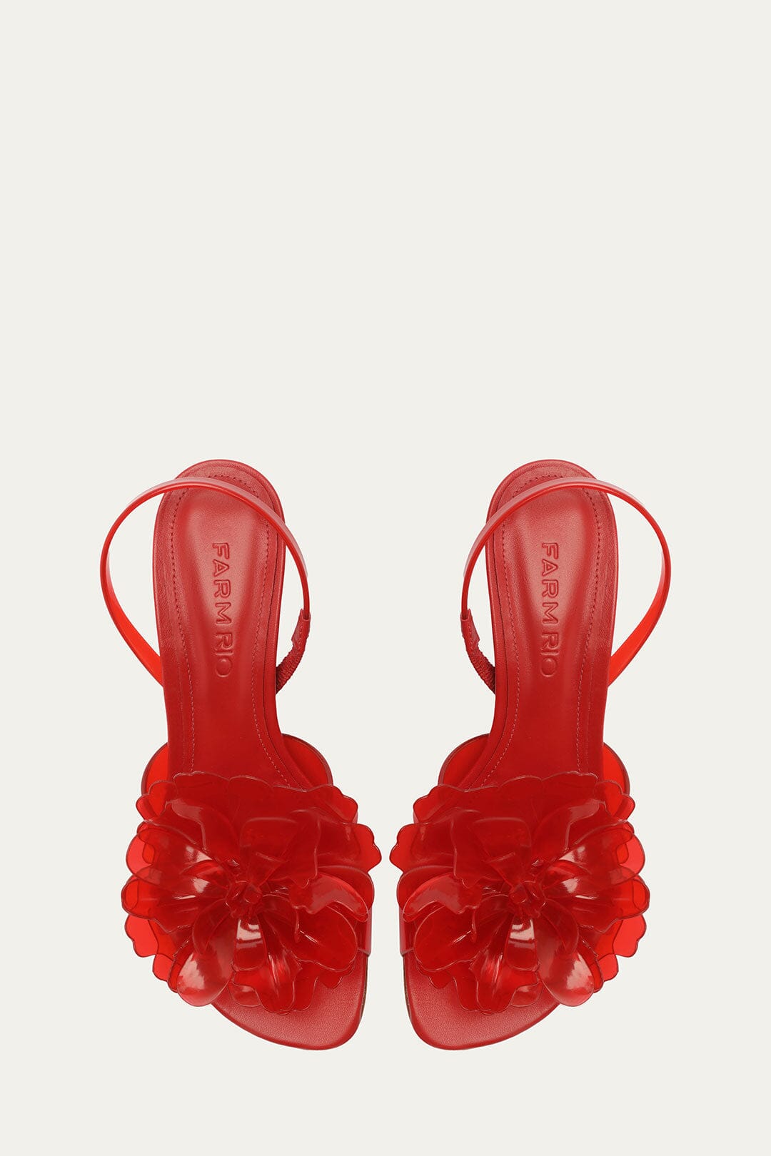 Red Flower Jelly Heeled Sandal