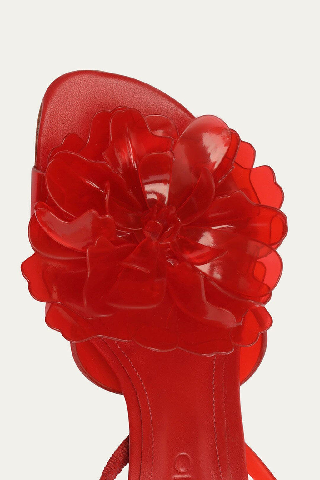 Red Flower Jelly Heeled Sandal