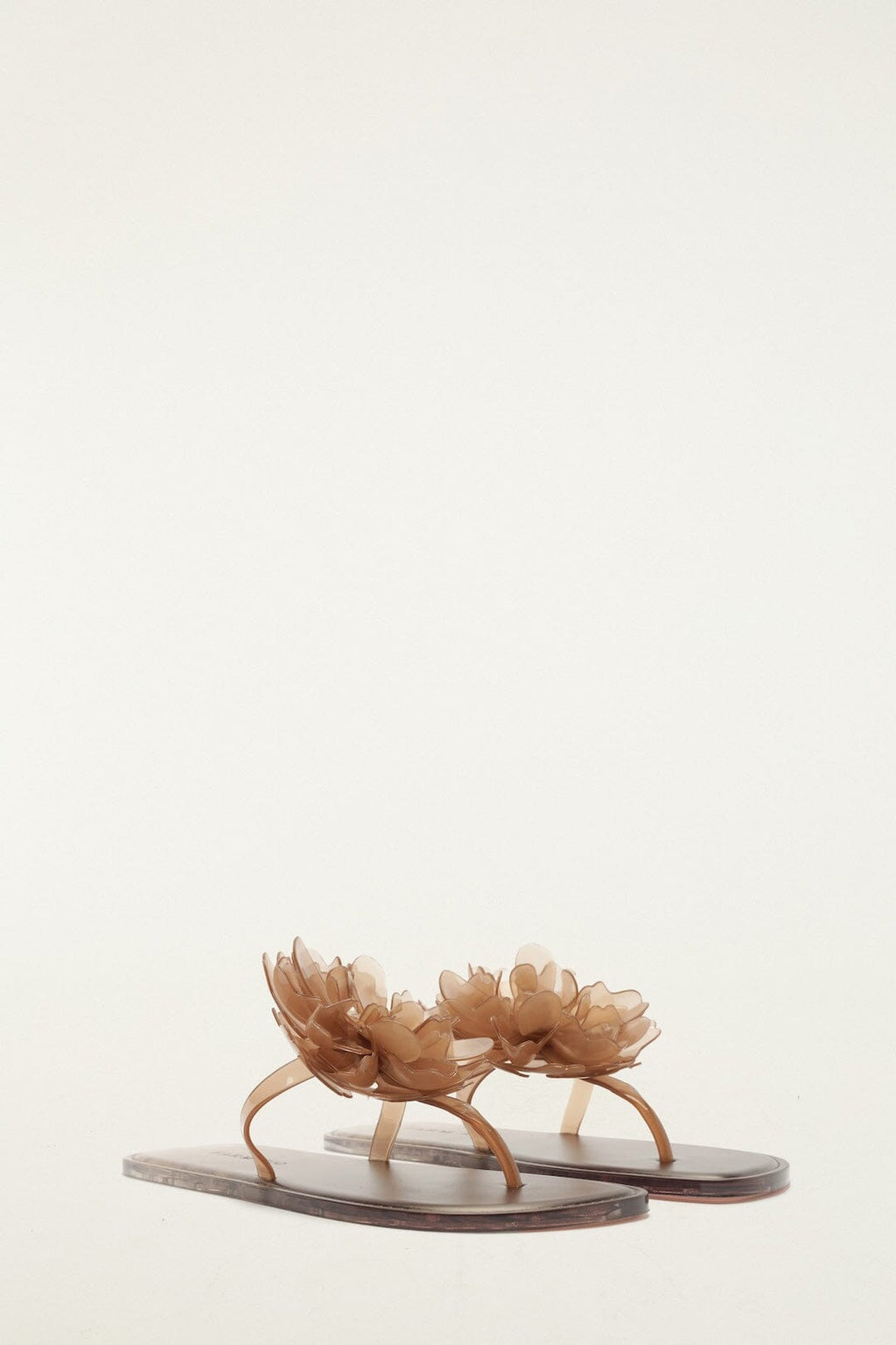 Caramel Jelly Flower Flat Sandal