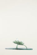 Green Jelly Flower Flat Sandal