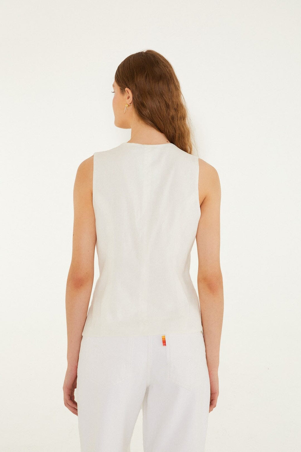 Off-White Embroidered Lenzing™ Ecovero™ Euroflax™ Blouse