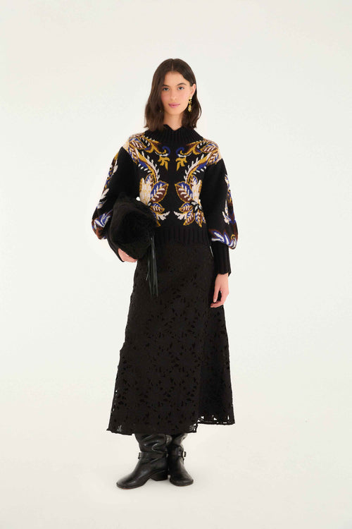 black majestic hearts knit cardigan