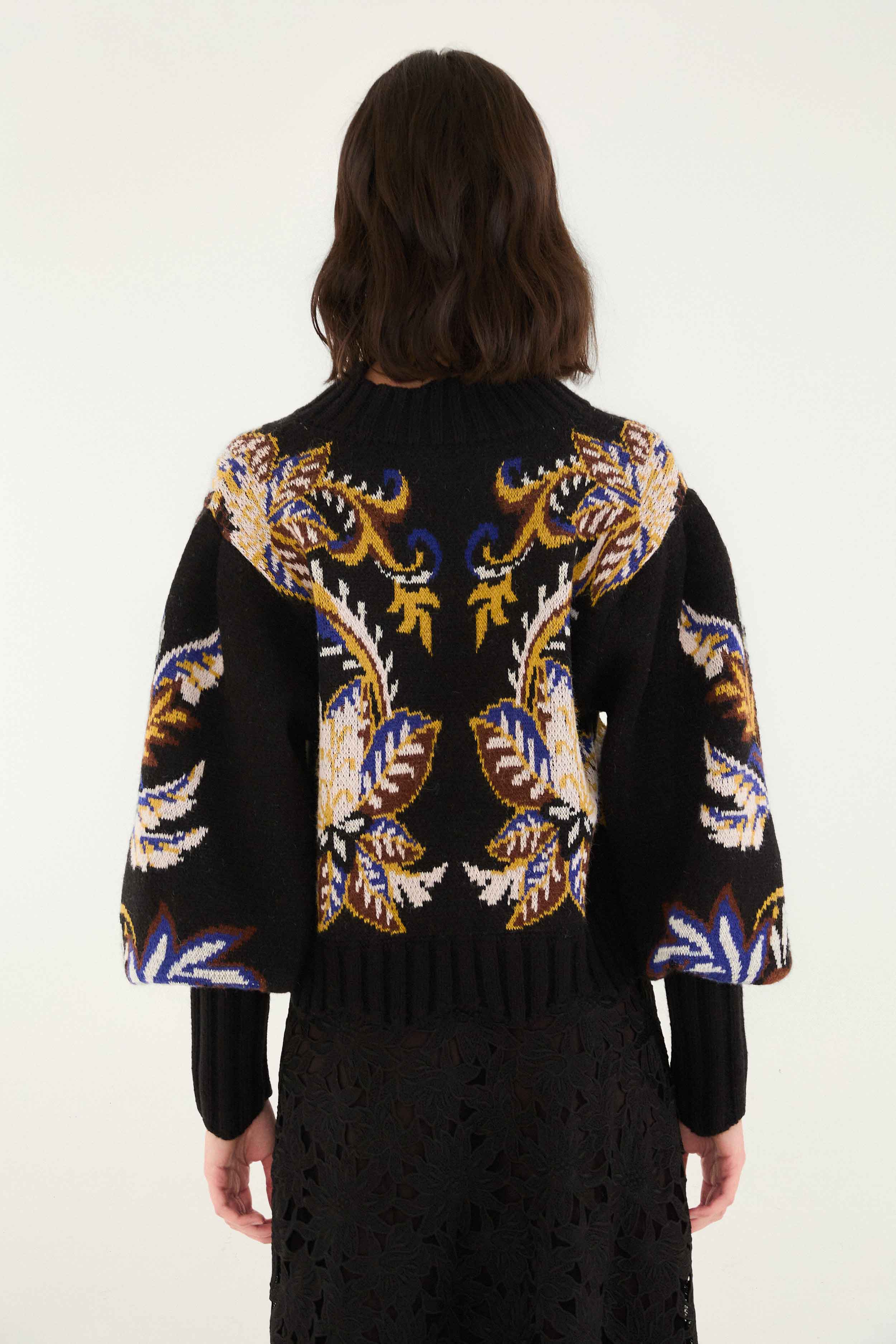 black majestic hearts knit cardigan