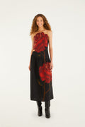 Black Rosalia Artisanal Lenzing Ecovero Euroflax Midi Dress