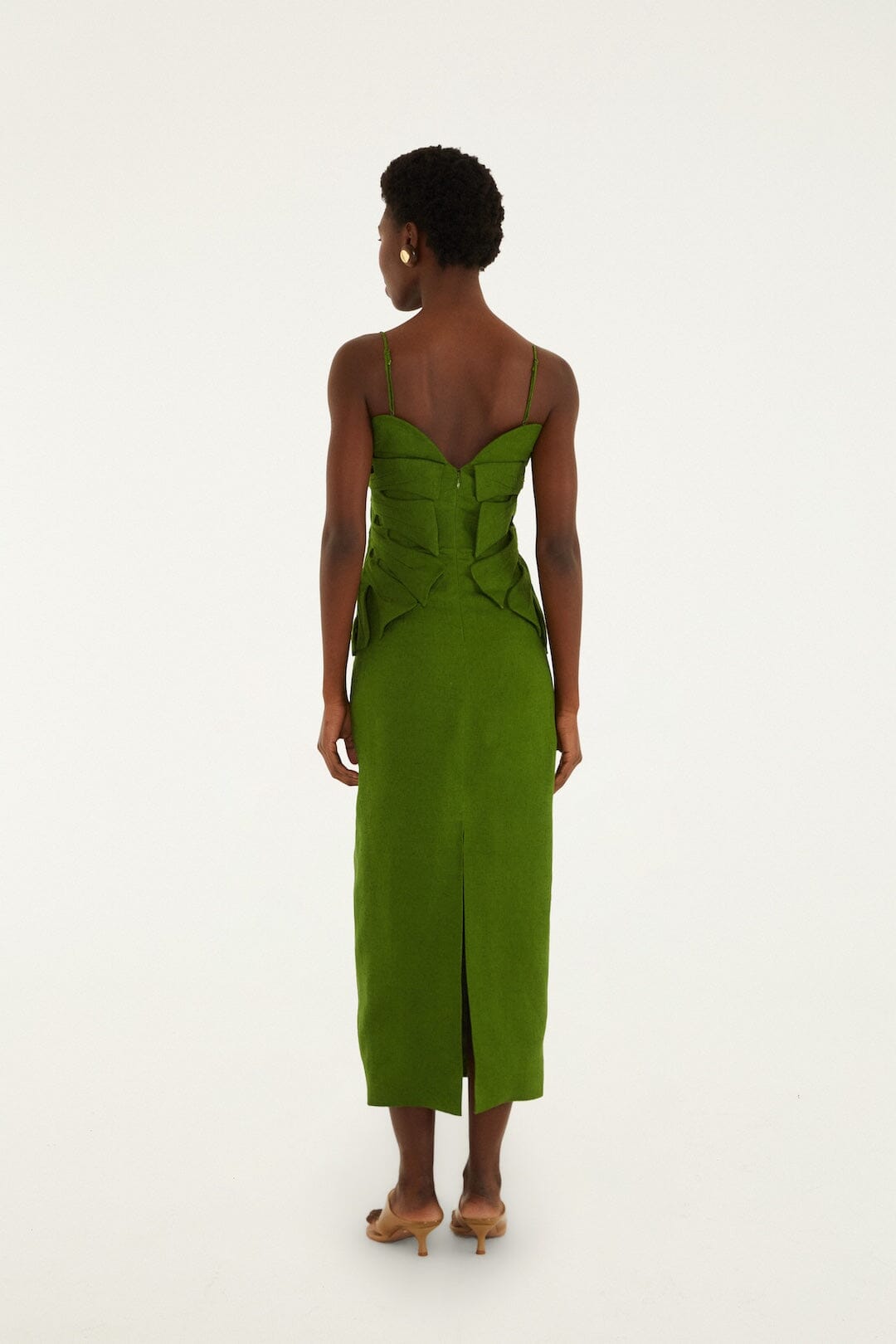Green Monstera Leaf Sleeveless Maxi Dress Red Sleeveless Euroflax