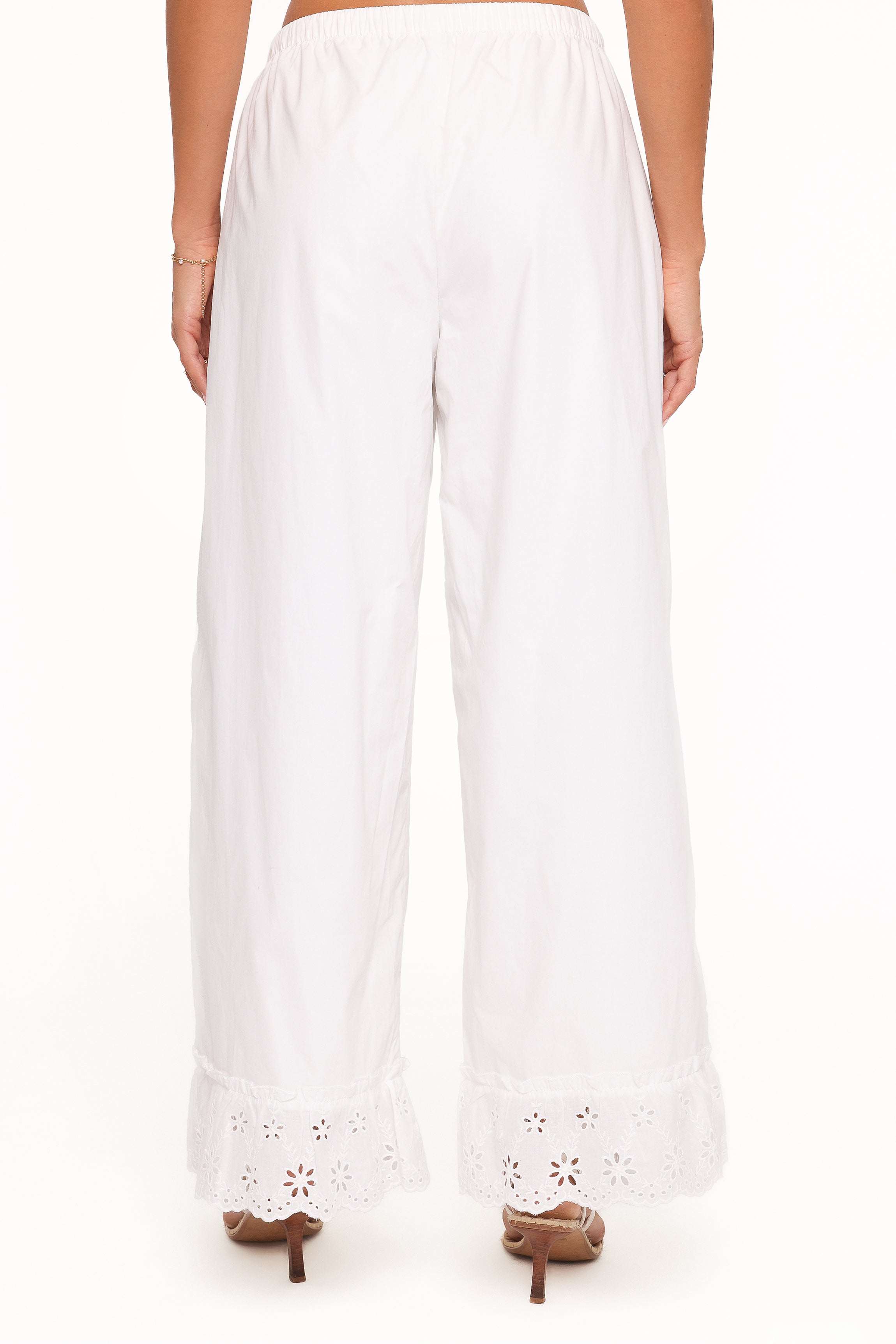 Eliska Frill Hem Pant - White