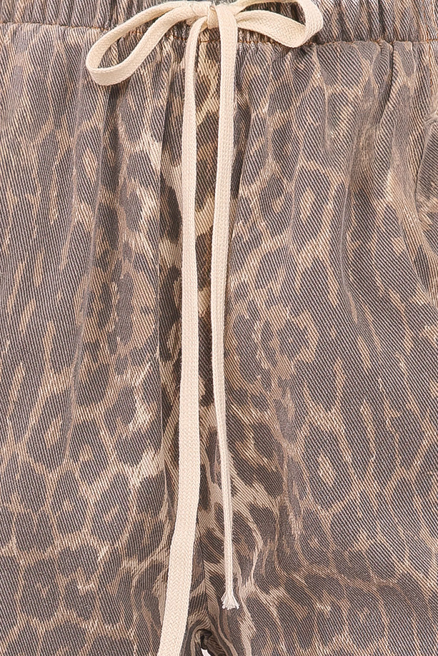 Fletcher Denim Racer Pants - Leopard