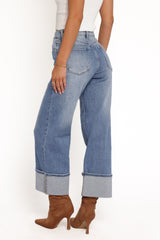Just Black Cuffed Wide Leg Jean - Medium