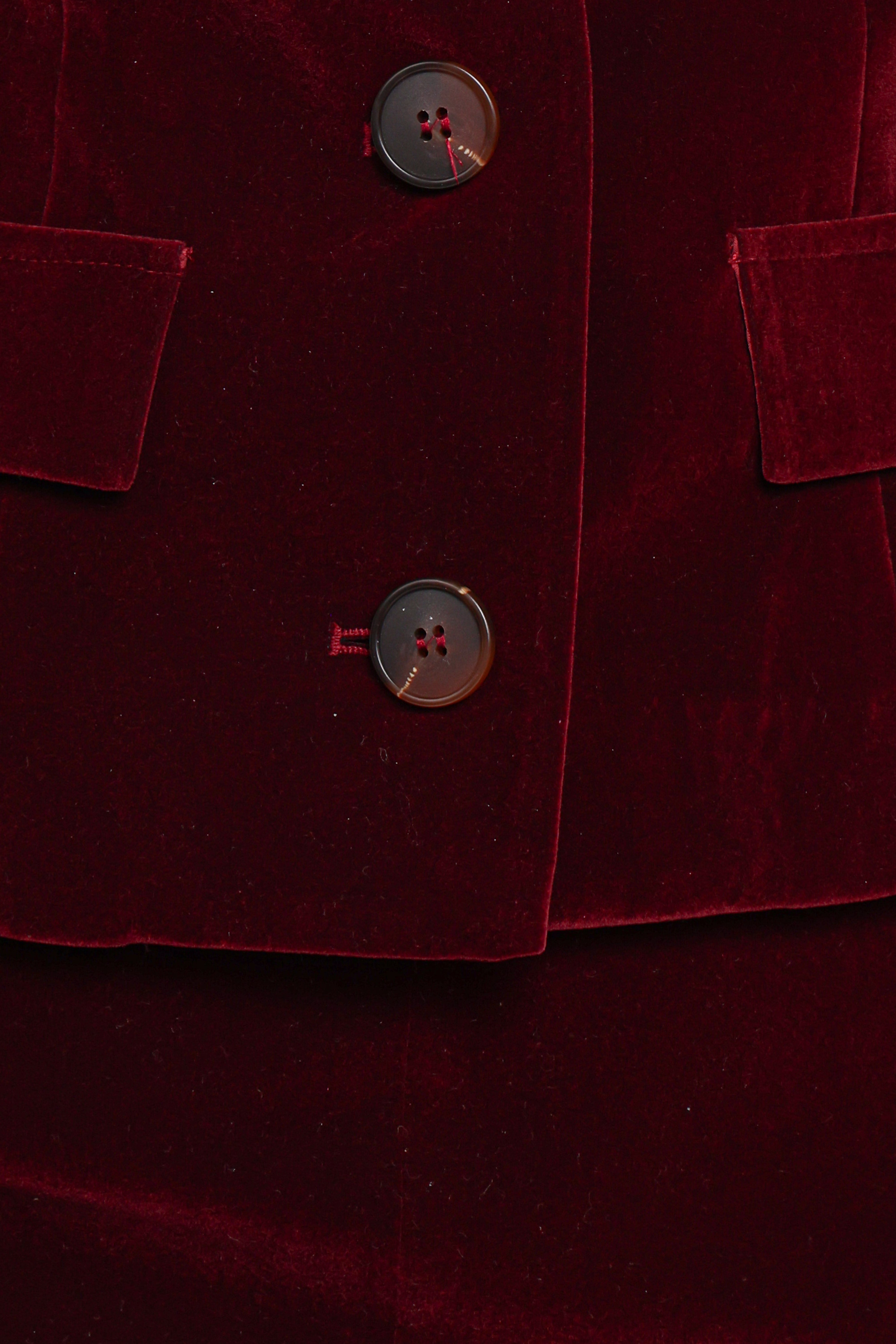 Lainey Velvet Mini Skirt - Burgundy