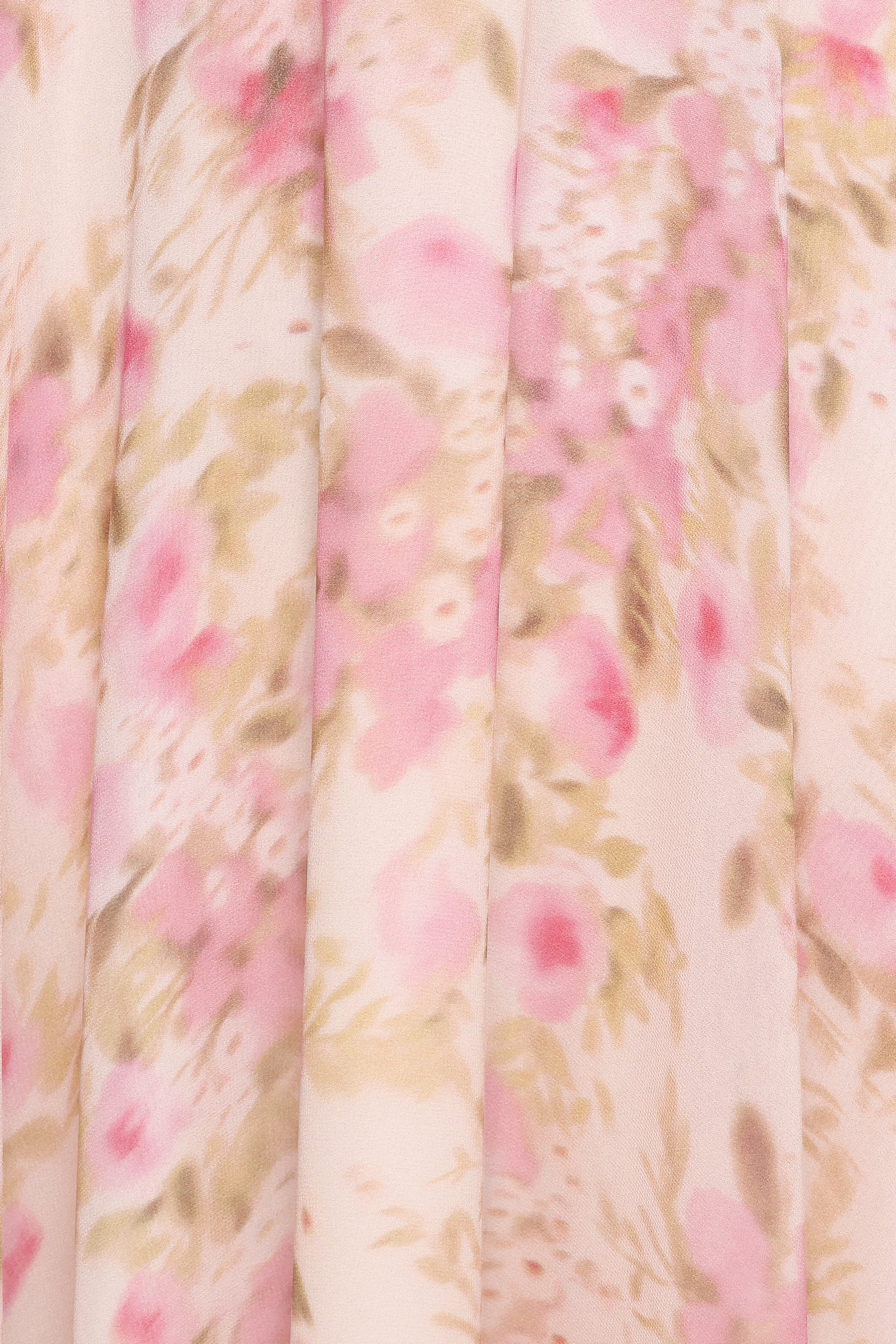 Mena Pleated Maxi Skirt - Blurred Pink Floral
