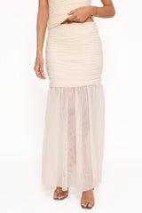 Susan Mesh Drop Waist Skirt - Yellow