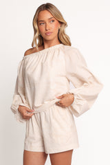Tuliya High Waist Shorts - Tan Swirl