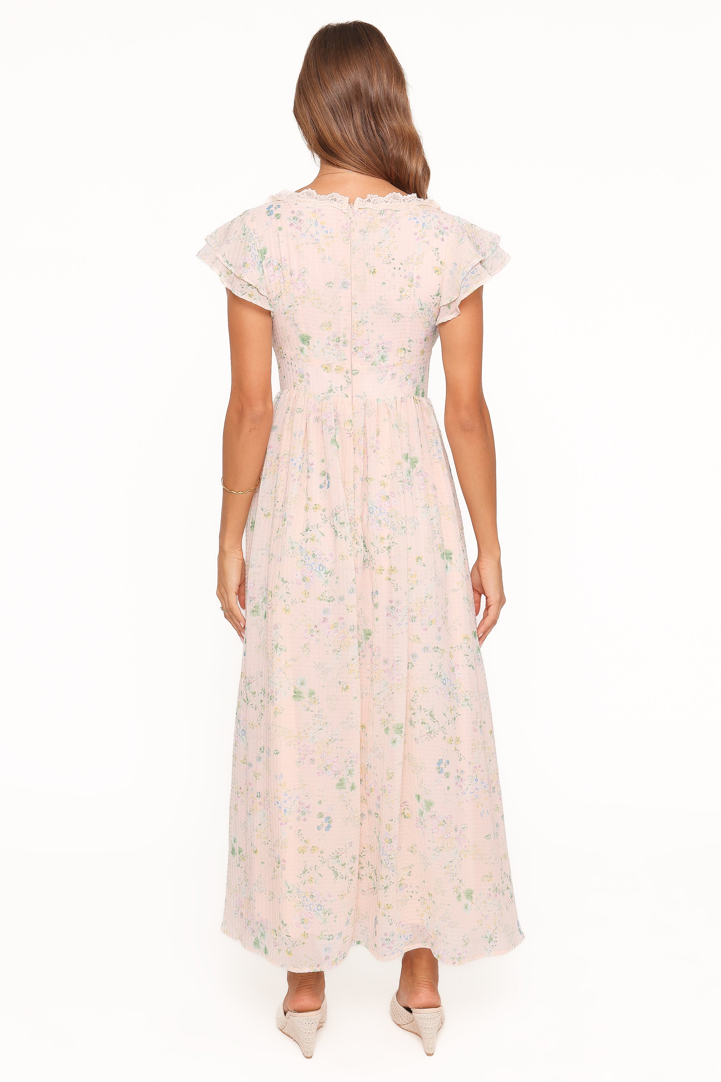 Angelica Midi Dress - Pastel Pink Floral