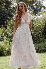 Angelica Midi Dress - Pastel Pink Floral