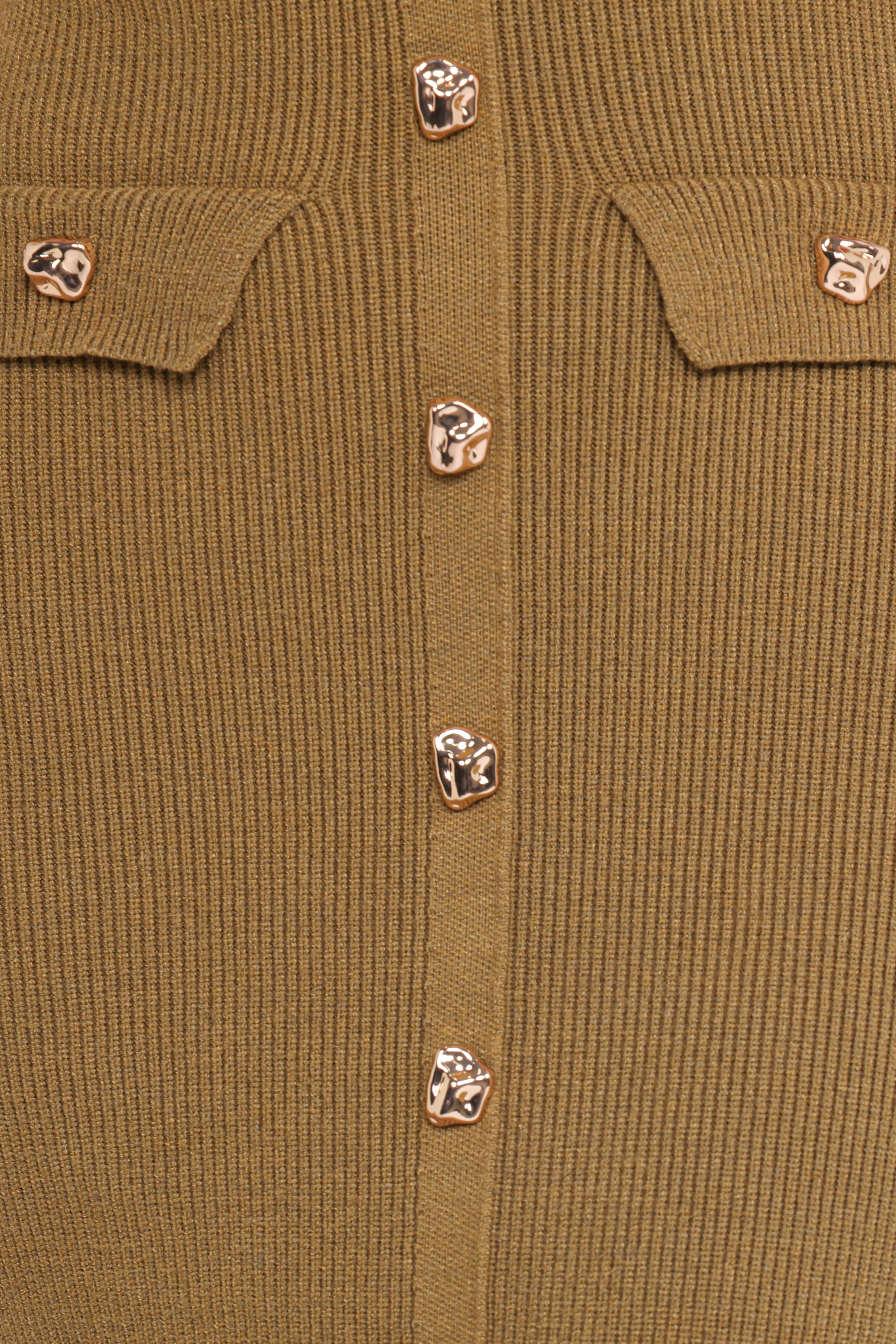 Aspen Button Up Knit Dress - Olive