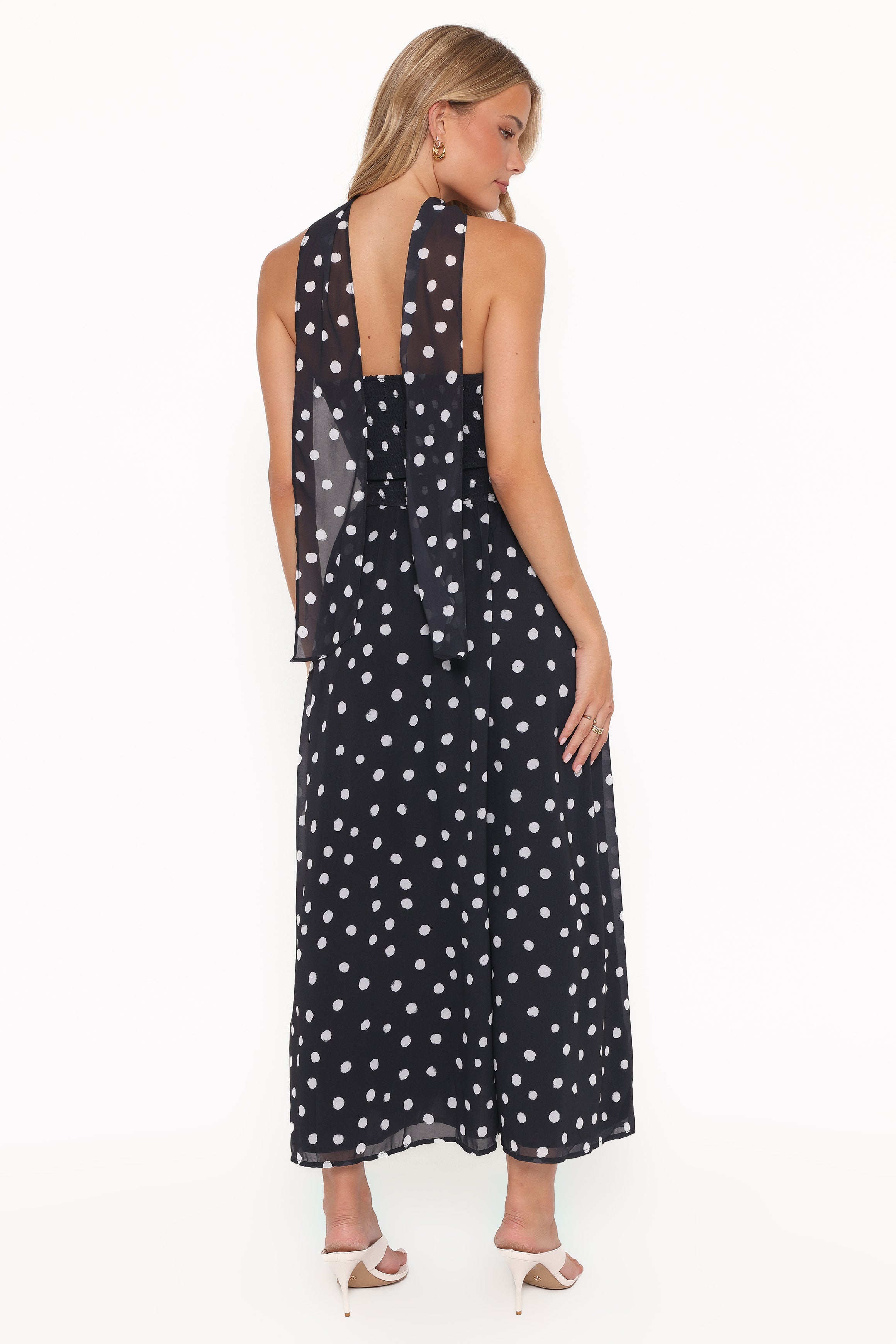 Boston Strapless Maxi Dress - Black Polka Dot